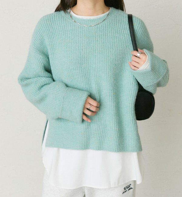  「ネップクルーネックニットプルオーバー」|キャミソール|
