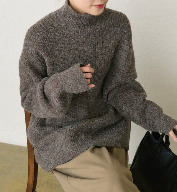  「ネップハイネックニットプルオーバー」|キャミソール|