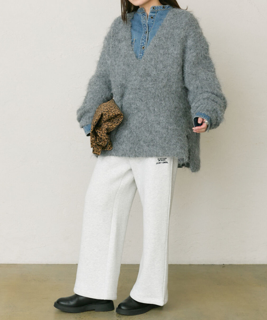  「起毛Vネックニットプルオーバー」|キャミソール|