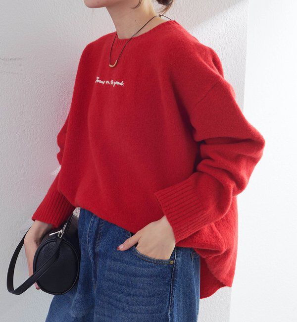  「ロゴ刺繍ニットプルオーバー」|キャミソール|