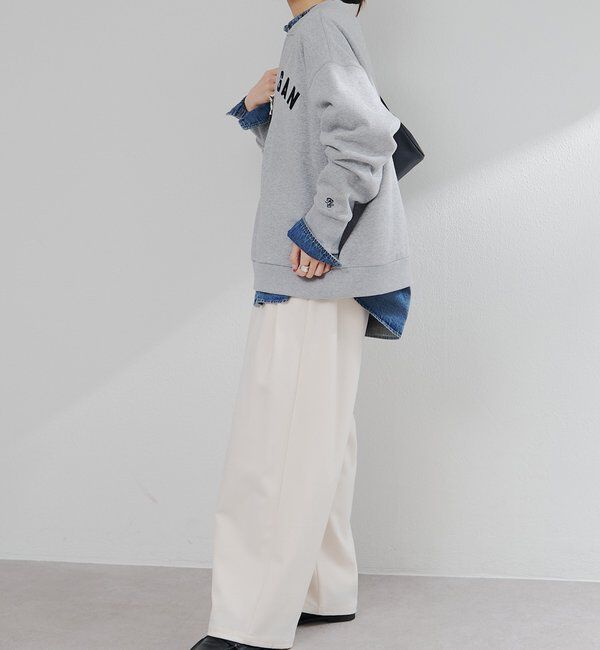  「フロッキープリントハーフジップ裏起毛スウェット」|プルオーバー|