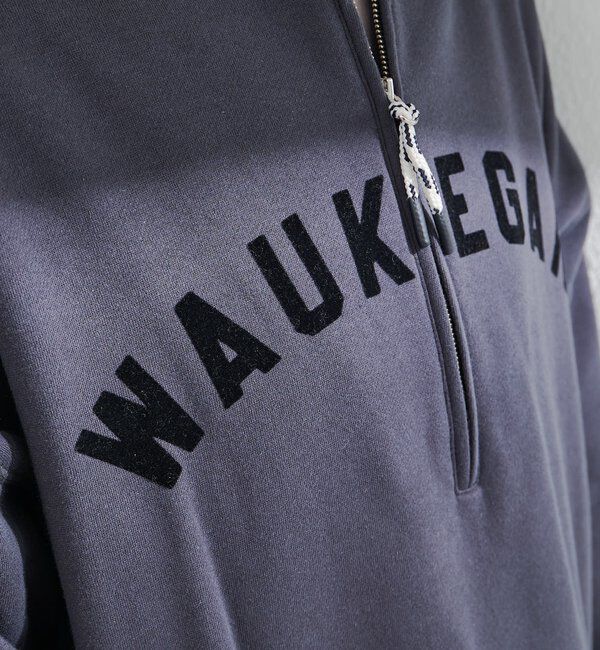  「フロッキープリントハーフジップ裏起毛スウェット」|プルオーバー|