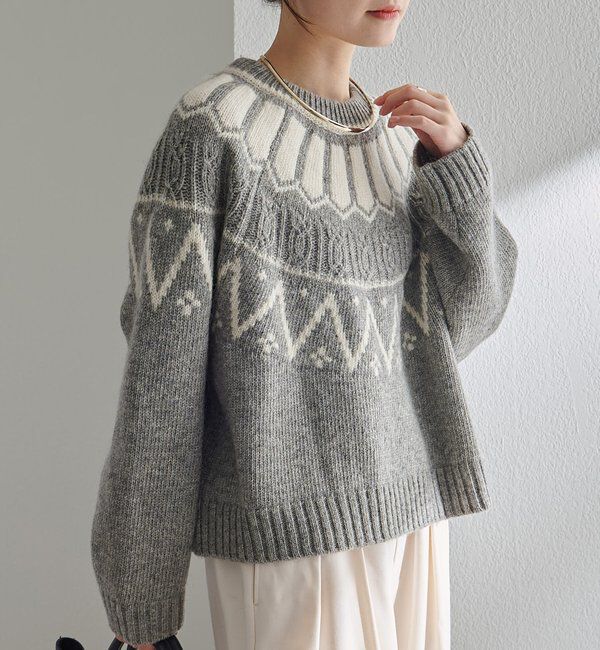  「シェットランドウール求心ニットプルオーバー」|キャミソール|