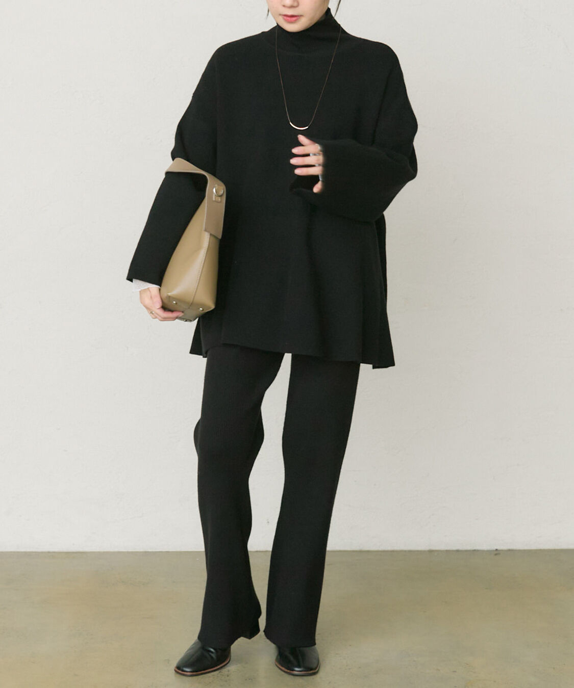  「【セットアップ対応】ハイネックフレアニットプルオーバー」|ニット・セーター|