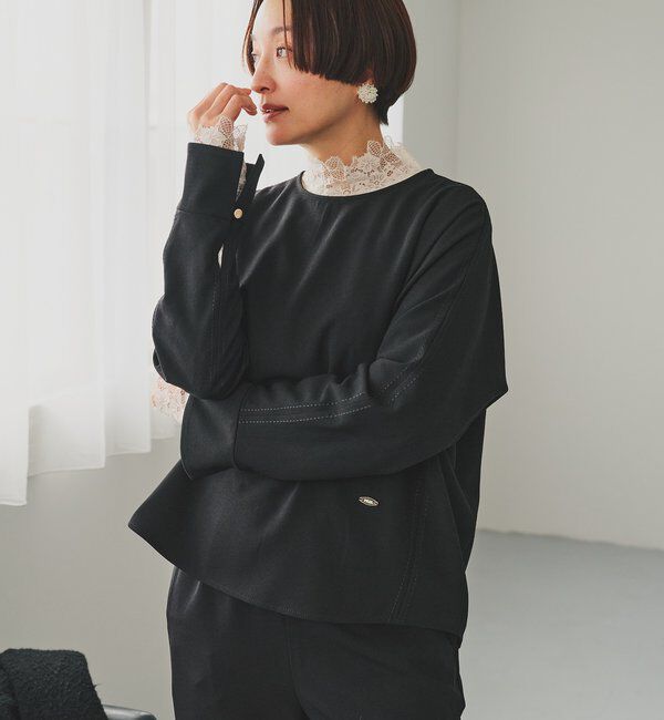  「ダブルストレッチレースカットソー」|プルオーバー|