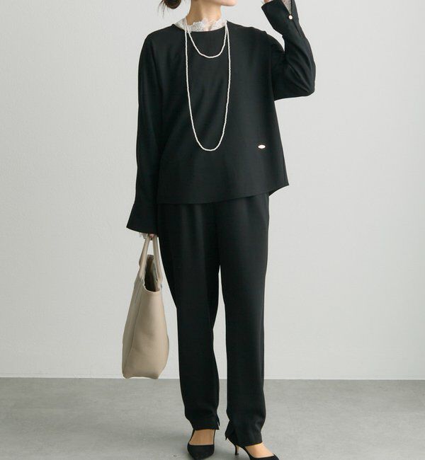  「【Du noir】ストレッチジョーゼットインスリットパンツ」|その他|