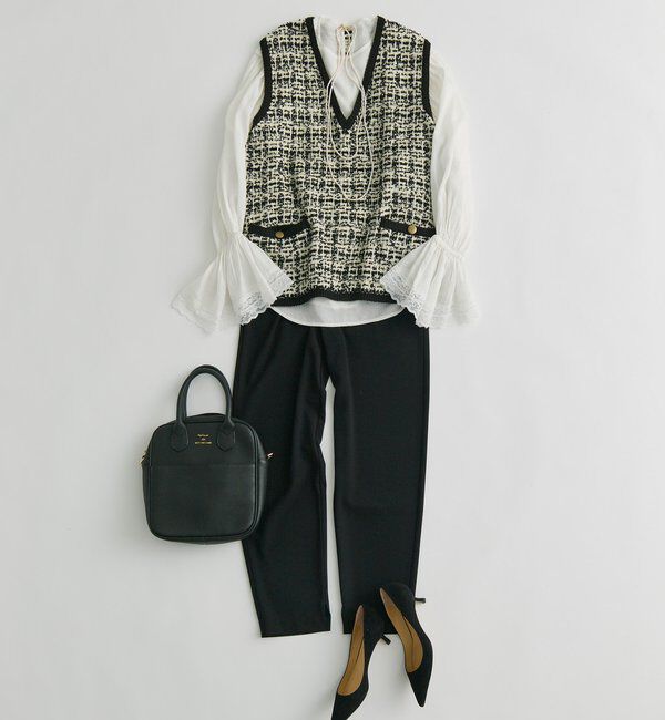  「【Du noir】ストレッチジョーゼットインスリットパンツ」|その他|