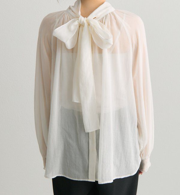  「シアーリボンタイ2WAYブラウス」|シャツ・ブラウス|