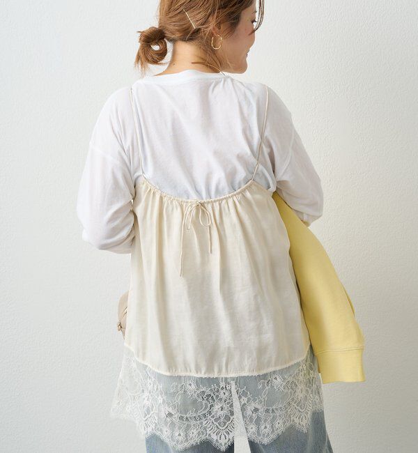  「【＠noricorico102考案】サテン&times;レース レイヤードキャミソール」|キャミソール|