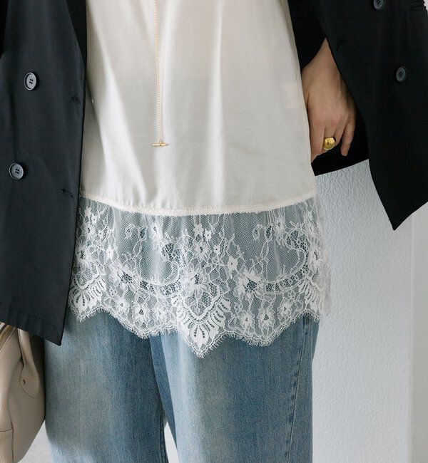  「【＠noricorico102考案】サテン&times;レース レイヤードキャミソール」|キャミソール|