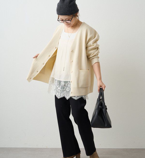  「【＠noricorico102考案】サテン&times;レース レイヤードキャミソール」|キャミソール|