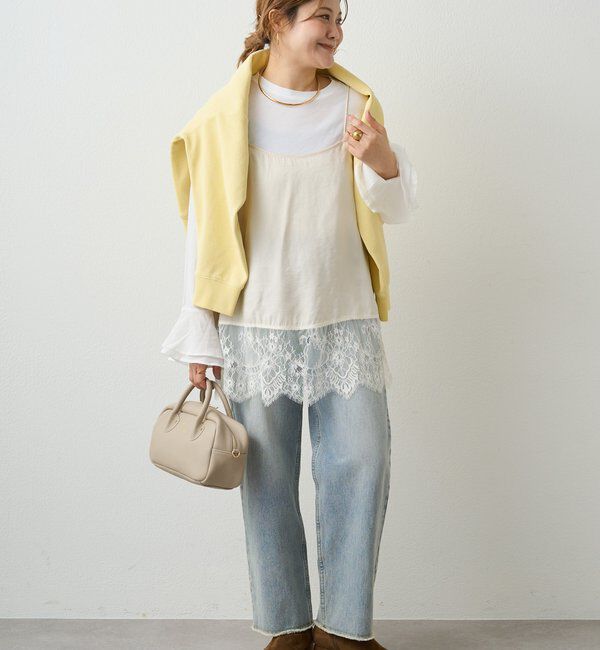  「【＠noricorico102考案】サテン&times;レース レイヤードキャミソール」|キャミソール|