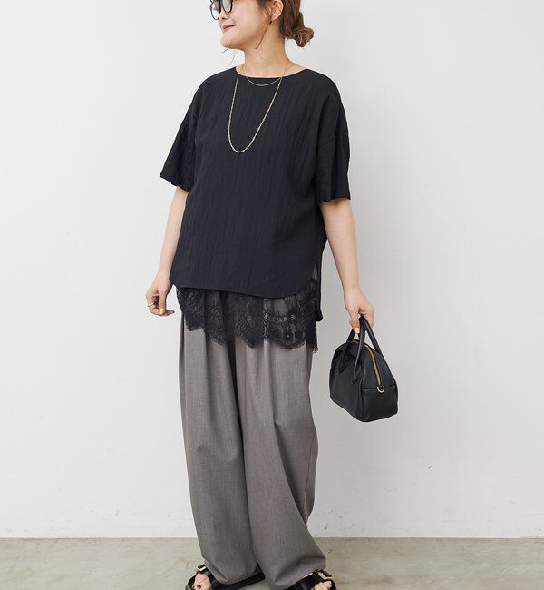  「【＠noricorico102考案】サテン&times;レース レイヤードキャミソール」|キャミソール|