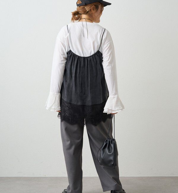  「【＠noricorico102考案】サテン&times;レース レイヤードキャミソール」|キャミソール|