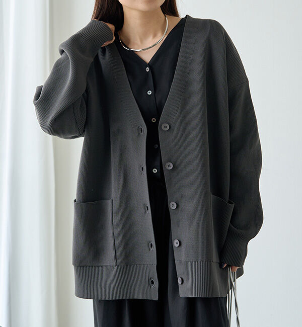  「【WEB限定/Du noir】スポンディッシュBIG Vネックカーディガン」|カーディガン|