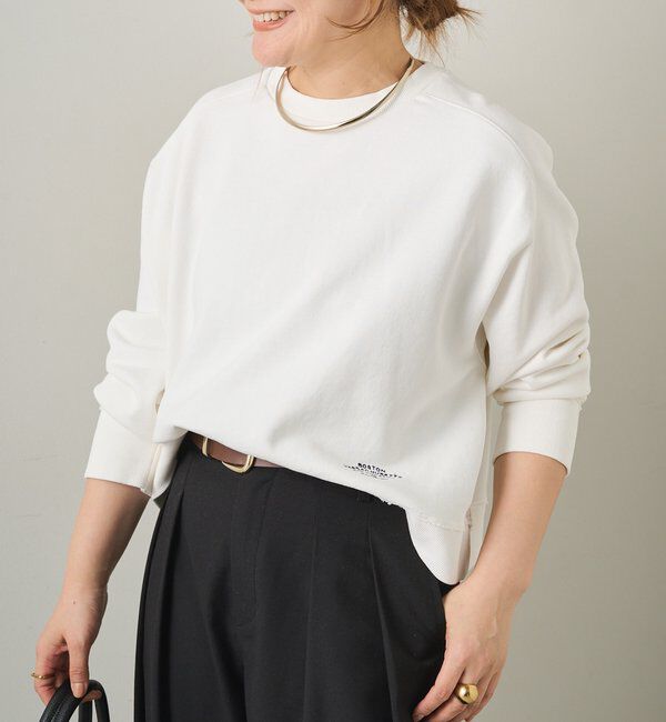  「ロゴ刺繍ショートスウェット」|プルオーバー|