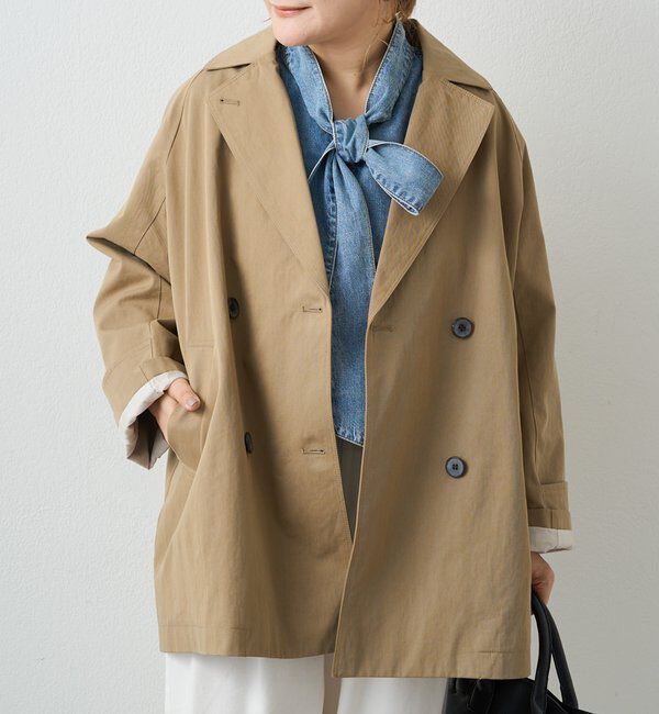  「リラックスミドル丈トレンチコート」|その他|キャメル