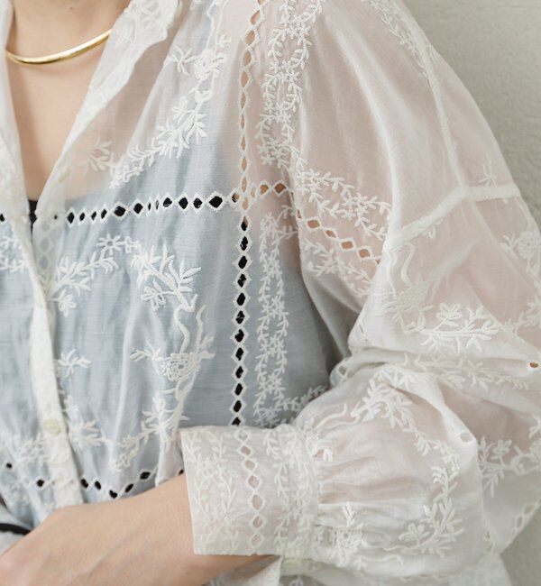  「パッチワーク刺繍レースブラウス」|シャツ・ブラウス|