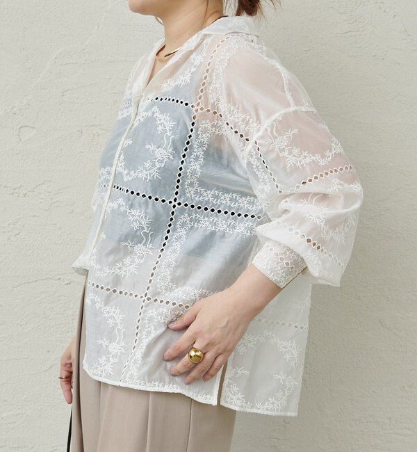  「パッチワーク刺繍レースブラウス」|シャツ・ブラウス|