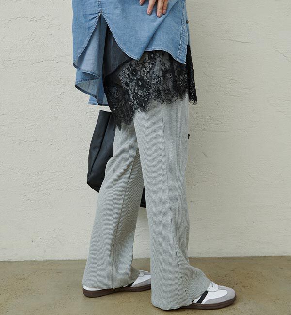  「【＠noricorico102企画】《-3キロ見え》微フレアリブパンツ」|その他|