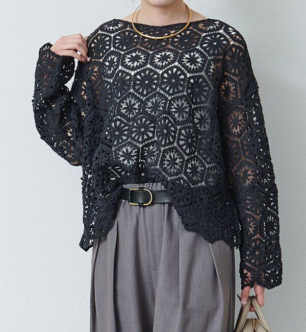  「【リバイバル】カギ針編み風2WAYカーディガン」|カーディガン|