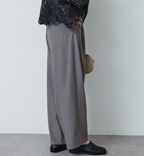  「【リニューアル】ツータックウエストゴムストレッチパンツ」|スラックス|