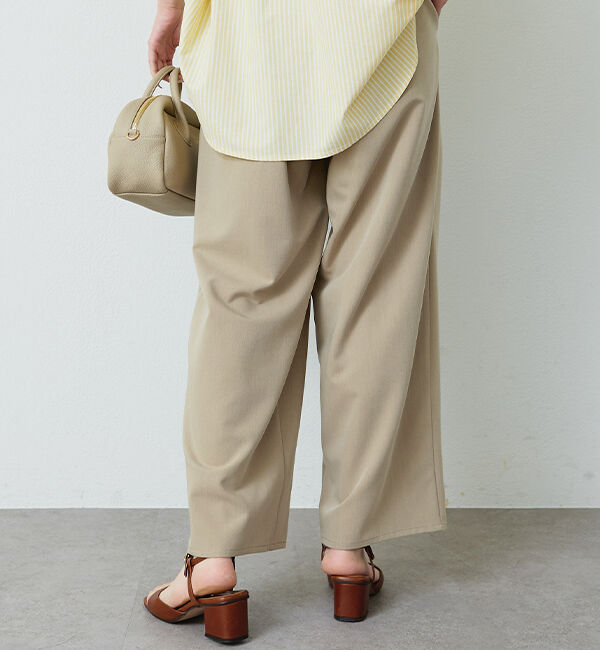  「【リニューアル】ツータックウエストゴムストレッチパンツ」|スラックス|