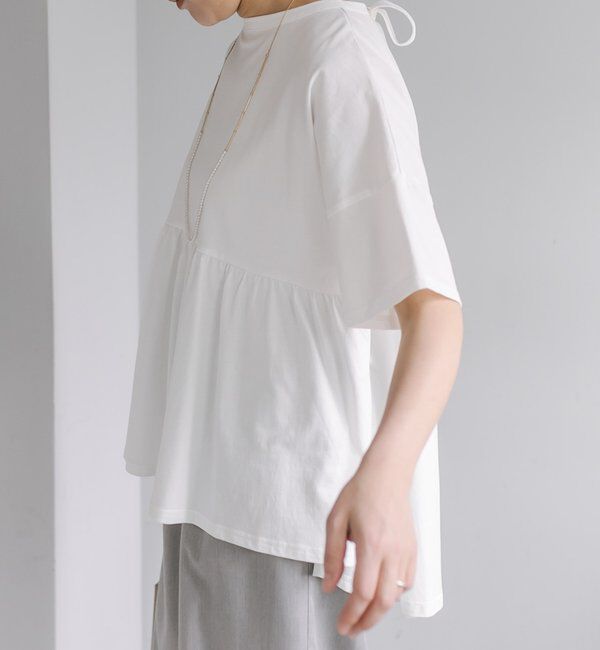  「《リバイバル》【WEB限定/Du noir】バックリボンペプラムTシャツ」|シャツ・ブラウス|