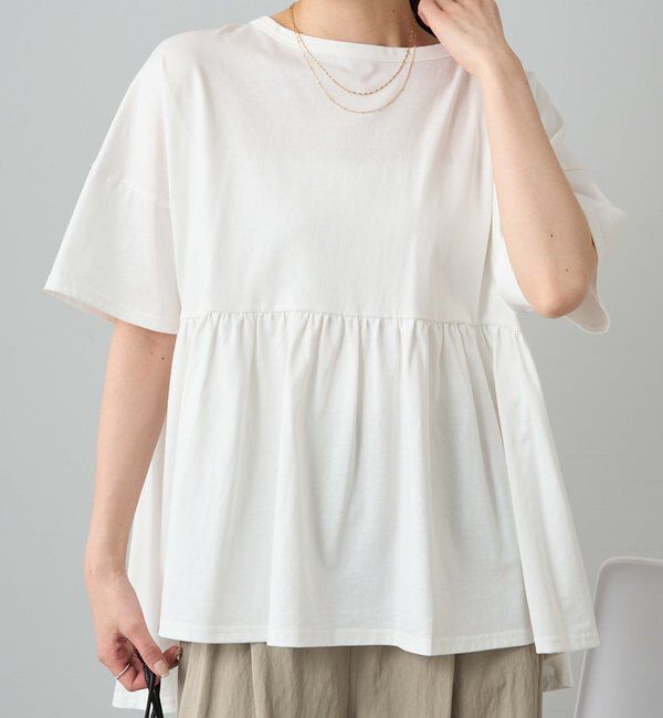  「《リバイバル》【WEB限定/Du noir】バックリボンペプラムTシャツ」|シャツ・ブラウス|