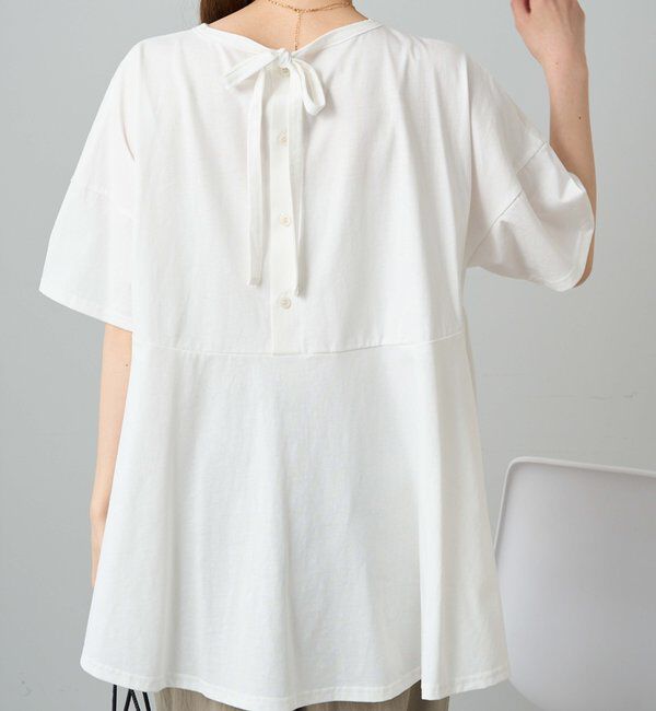  「《リバイバル》【WEB限定/Du noir】バックリボンペプラムTシャツ」|シャツ・ブラウス|