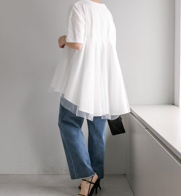  「《リバイバル》【WEB限定/Du noir】チュールドッキングTシャツ」|シャツ・ブラウス|