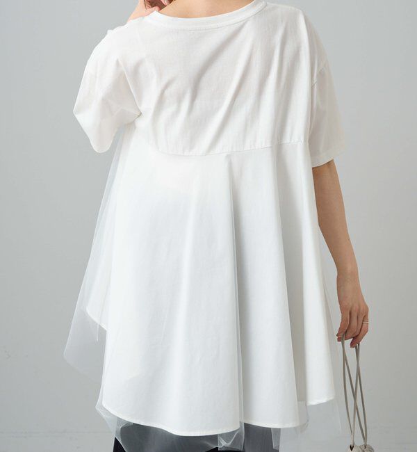  「《リバイバル》【WEB限定/Du noir】チュールドッキングTシャツ」|シャツ・ブラウス|