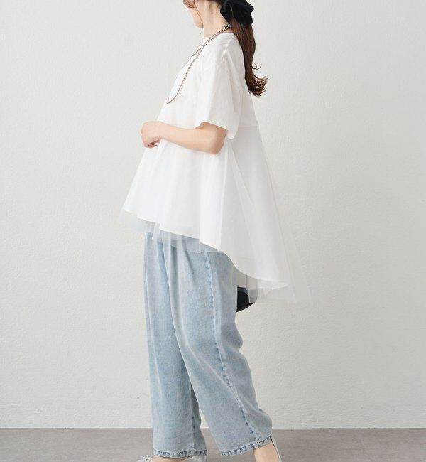  「《リバイバル》【WEB限定/Du noir】チュールドッキングTシャツ」|シャツ・ブラウス|