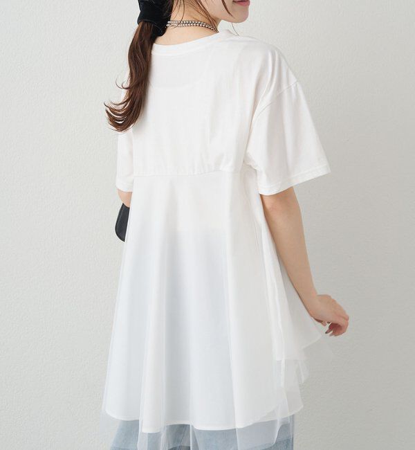  「《リバイバル》【WEB限定/Du noir】チュールドッキングTシャツ」|シャツ・ブラウス|