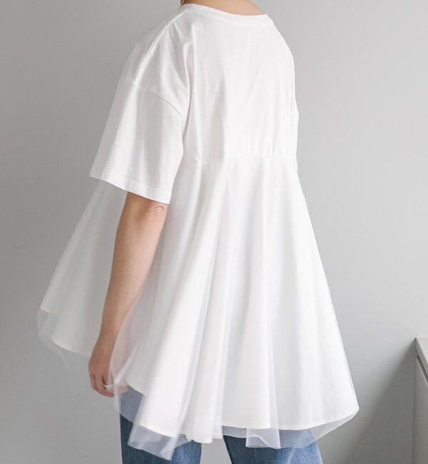  「《リバイバル》【WEB限定/Du noir】チュールドッキングTシャツ」|シャツ・ブラウス|