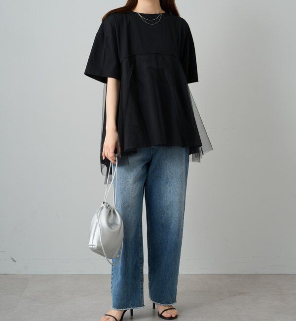  「《リバイバル》【WEB限定/Du noir】チュールドッキングTシャツ」|シャツ・ブラウス|