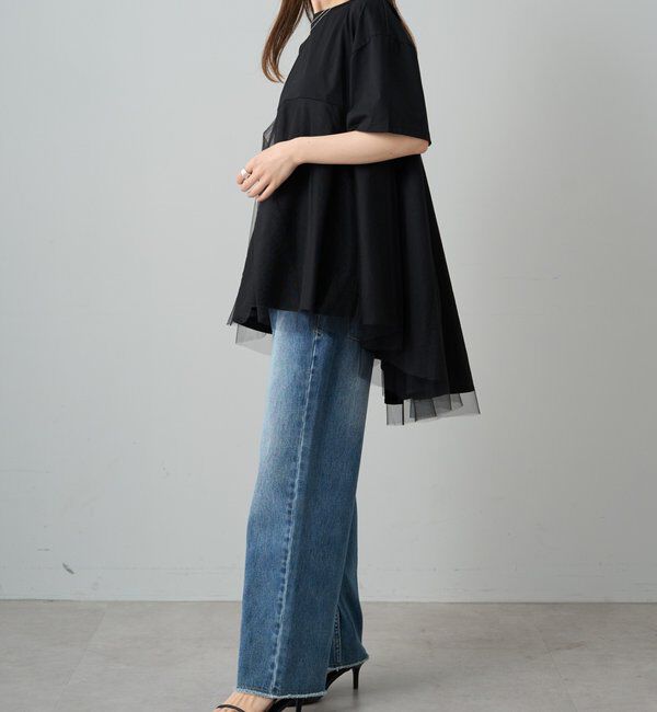  「《リバイバル》【WEB限定/Du noir】チュールドッキングTシャツ」|シャツ・ブラウス|