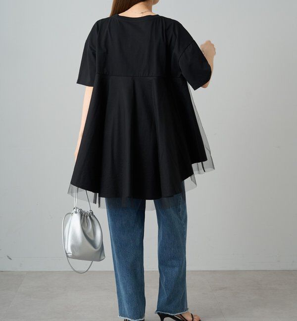  「《リバイバル》【WEB限定/Du noir】チュールドッキングTシャツ」|シャツ・ブラウス|