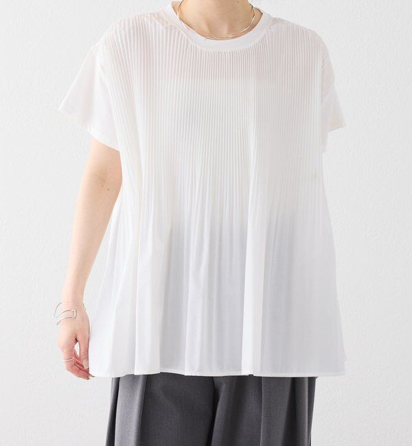  「《リバイバル》【WEB限定/Du noir】フロントプリーツTシャツ」|シャツ・ブラウス|オフホワイト