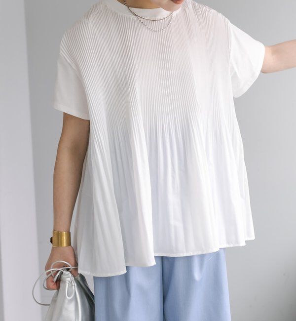  「《リバイバル》【WEB限定/Du noir】フロントプリーツTシャツ」|シャツ・ブラウス|