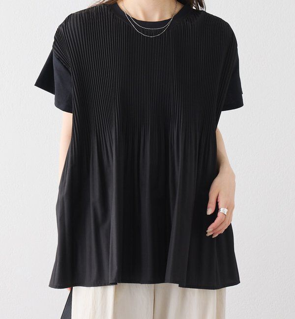  「《リバイバル》【WEB限定/Du noir】フロントプリーツTシャツ」|シャツ・ブラウス|