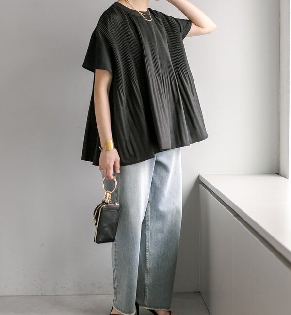  「《リバイバル》【WEB限定/Du noir】フロントプリーツTシャツ」|シャツ・ブラウス|