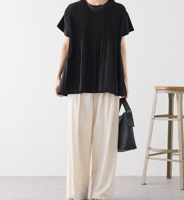  「《リバイバル》【WEB限定/Du noir】フロントプリーツTシャツ」|シャツ・ブラウス|