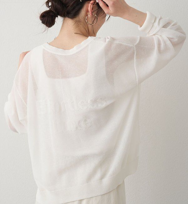  「透かし編みロゴジャガード2WAYプルオーバー」|ニット・セーター|