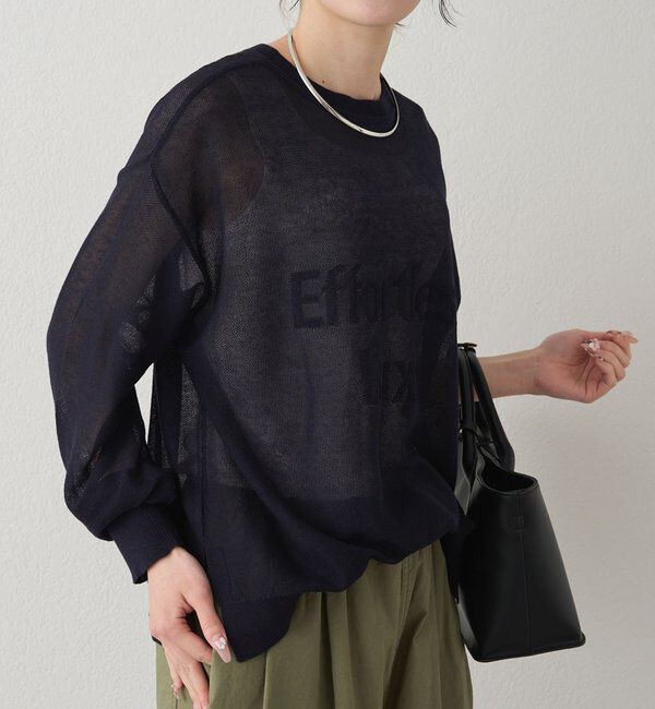  「透かし編みロゴジャガード2WAYプルオーバー」|ニット・セーター|