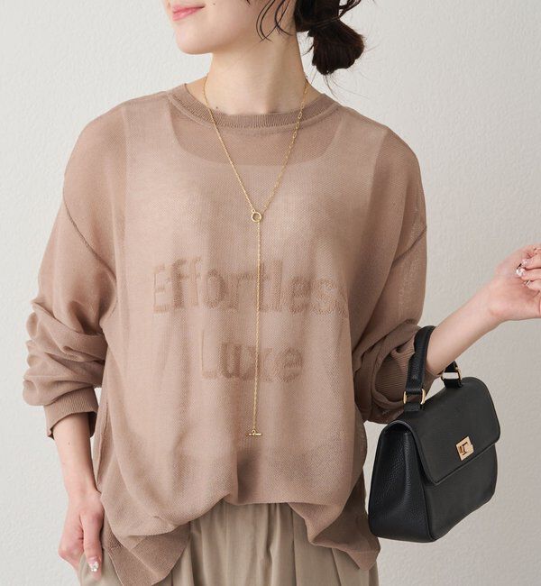  「透かし編みロゴジャガード2WAYプルオーバー」|ニット・セーター|