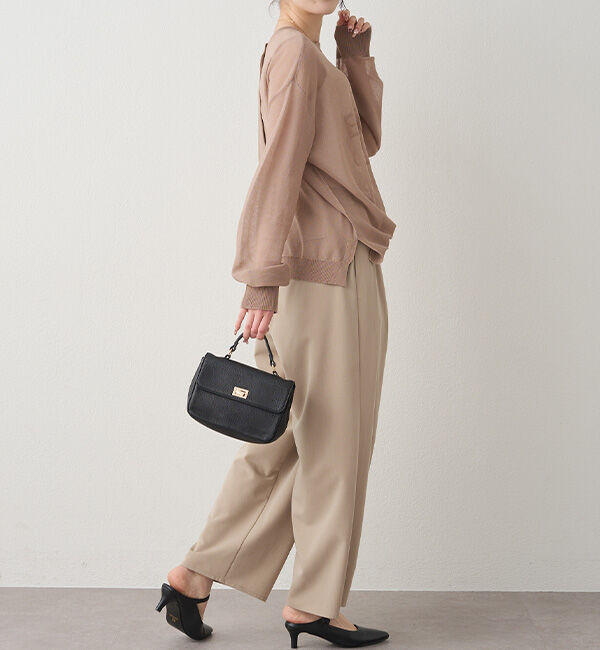  「透かし編みロゴジャガード2WAYプルオーバー」|ニット・セーター|