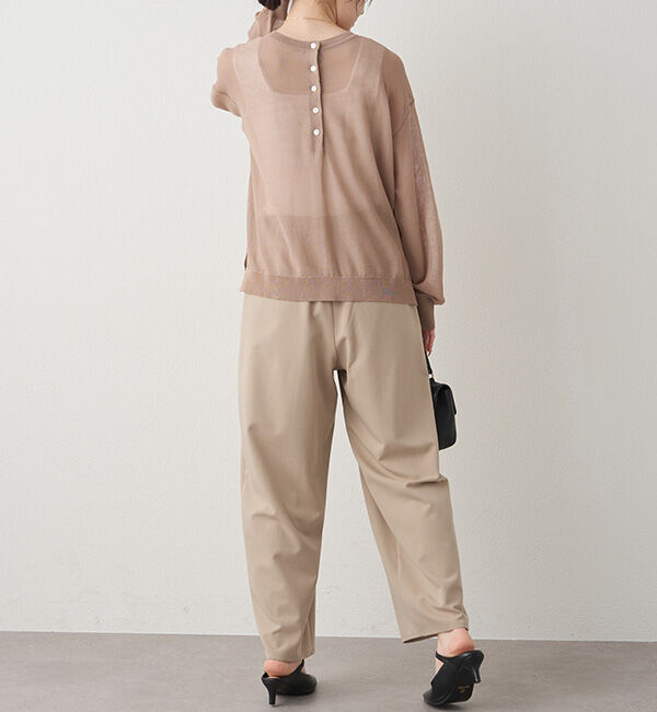  「透かし編みロゴジャガード2WAYプルオーバー」|ニット・セーター|