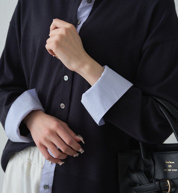  「ブラウスレイヤード風カーディガン」|ニット・セーター|