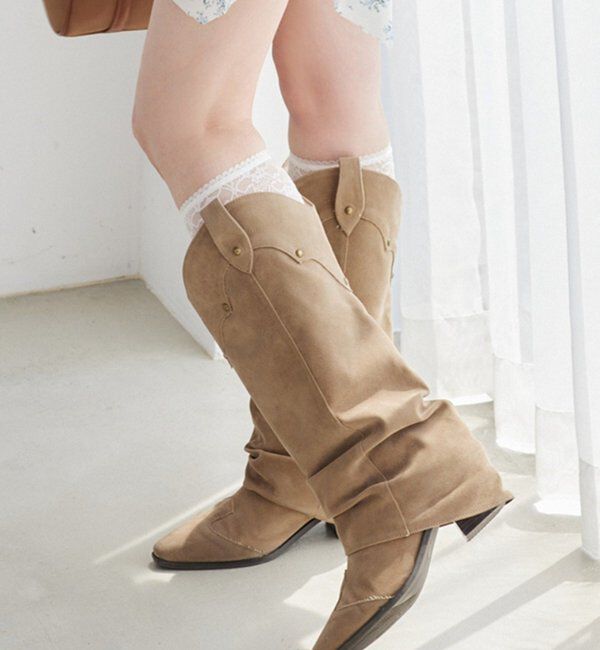  「ウエスタンカバーブーツ」|その他|ベージュ